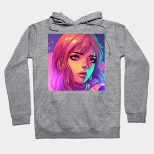 Synthwave Comic Girl Hoodie